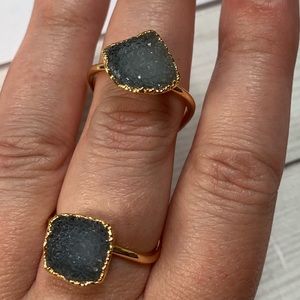 Double Druzy infinity ring